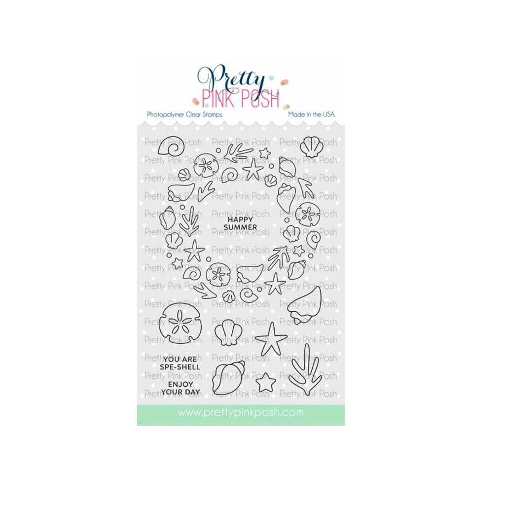 Pretty Pink Posh Seashell Wreath Clear Stamp and Die Set product image 