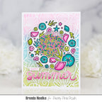 Pretty Pink Posh Seashell Wreath Clear Stamp and Die Set shaker card