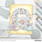 Pretty Pink Posh Seashell Wreath Clear Stamps yellow