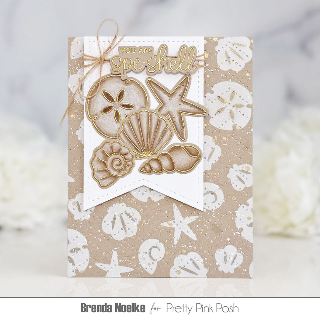 Pretty Pink Posh Seashells Clear Stamp and Die Set neutral