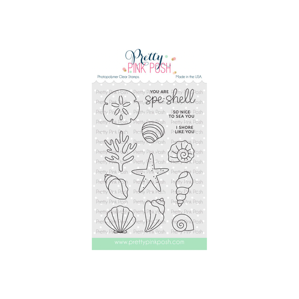 Pretty Pink Posh Seashells Clear Stamp and Die Set product image 1