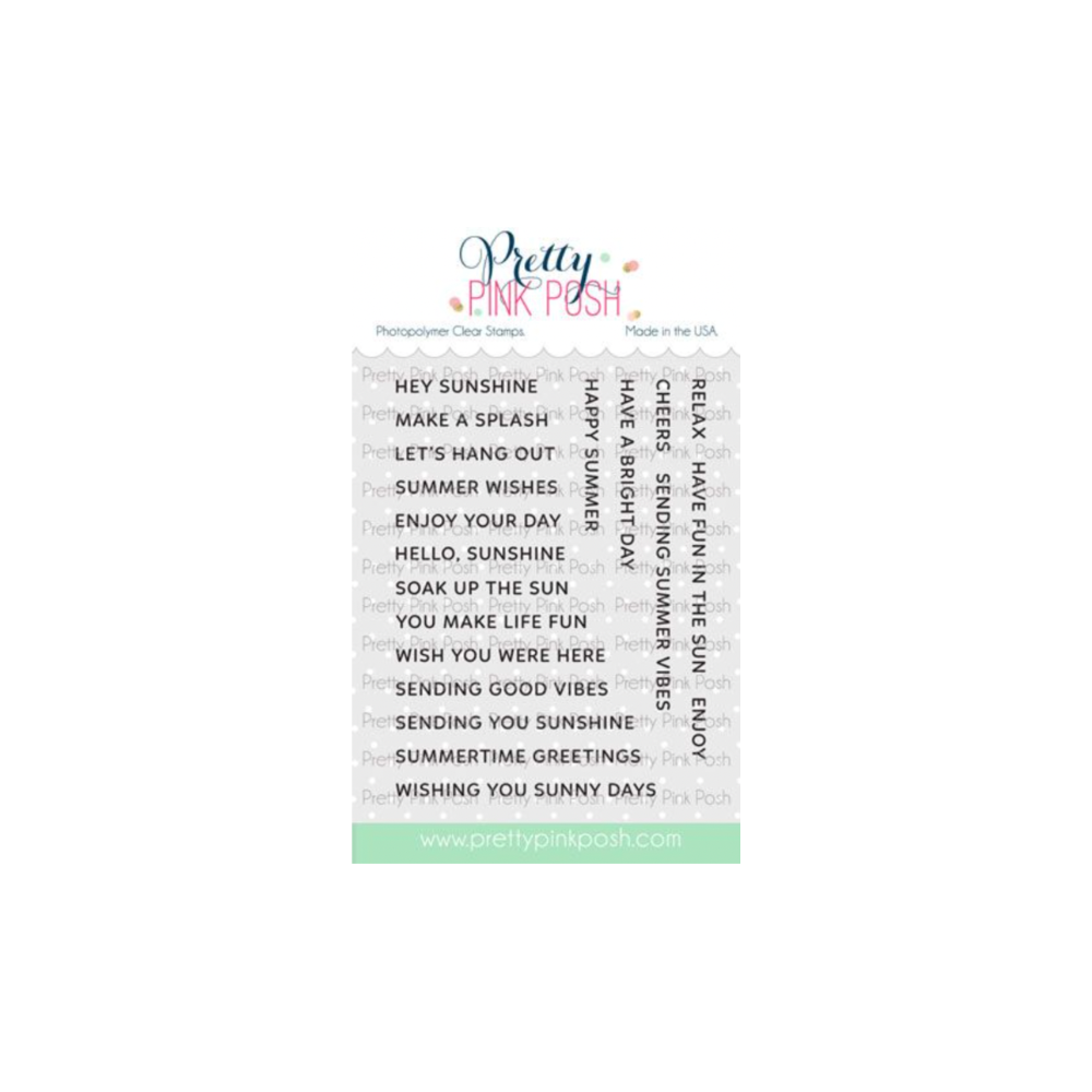 Pretty Pink Posh Sentiment Strips Summer Clear Stamps