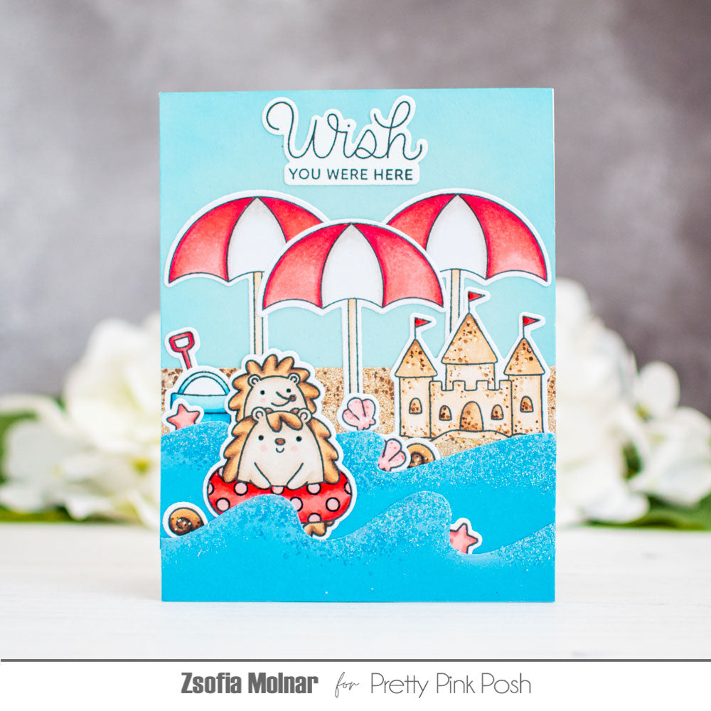 Pretty Pink Posh Shoreline Borders Dies umbrellas