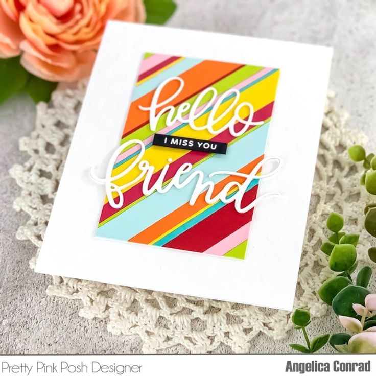 Pretty Pink Posh Simple Sentiments Clear Stamps hello