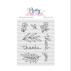 Pretty Pink Posh Simple Thanks Clear Stamp and Die Set clear