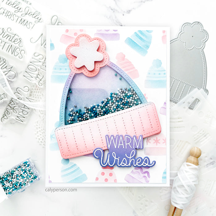 Pretty Pink Posh Snow Days Glass Shaker Beads warm wishes | color-code:ALT01