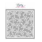 Pretty Pink Posh Snowflake Background Stencil