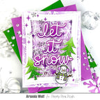 Pretty Pink Posh Snowflake Background Stencil purple