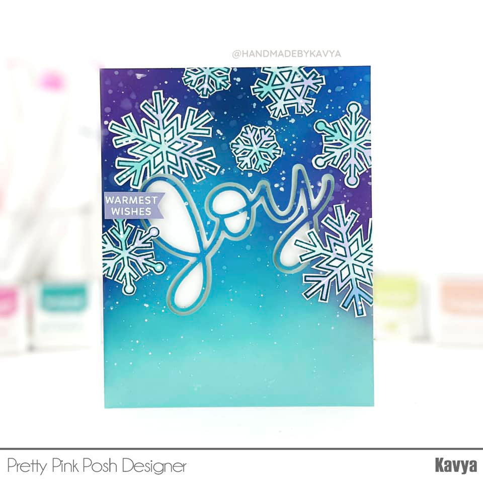 Pretty Pink Posh Snowflake Clear Stamps joy