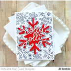 Pretty Pink Posh Snowflakes Clear Stamp and Die Set holly jolly