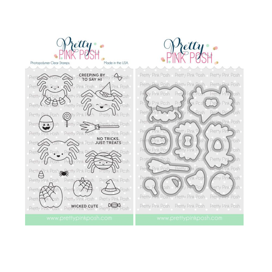 Pretty Pink Posh Spider Friends Clear Stamp and Die Set 1