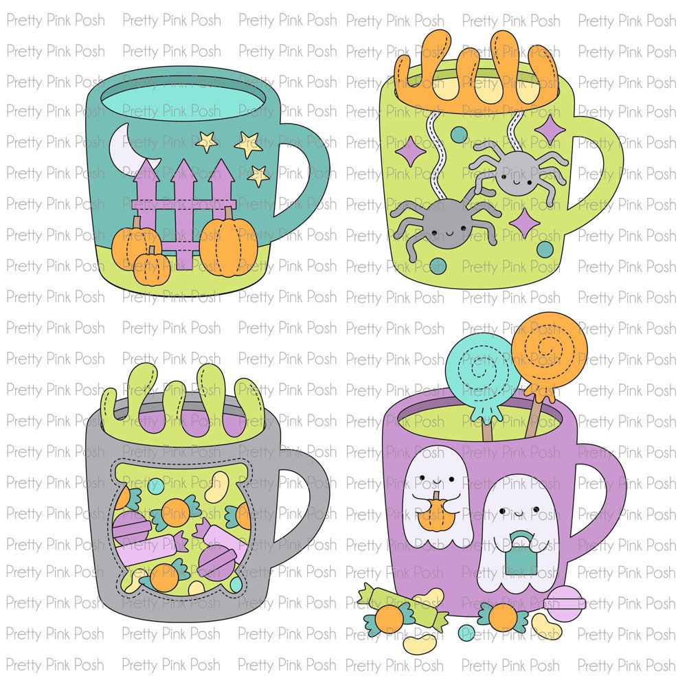 Pretty Pink Posh Spooky Mug Additions Dies*