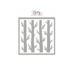 Pretty Pink Posh Spooky Trees Background Stencil