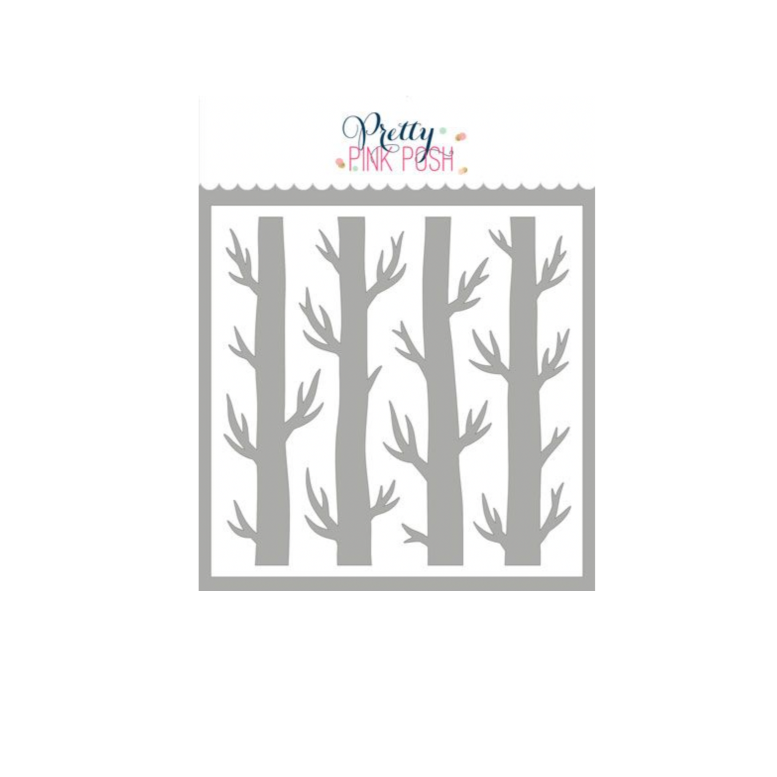 Pretty Pink Posh Spooky Trees Background Stencil
