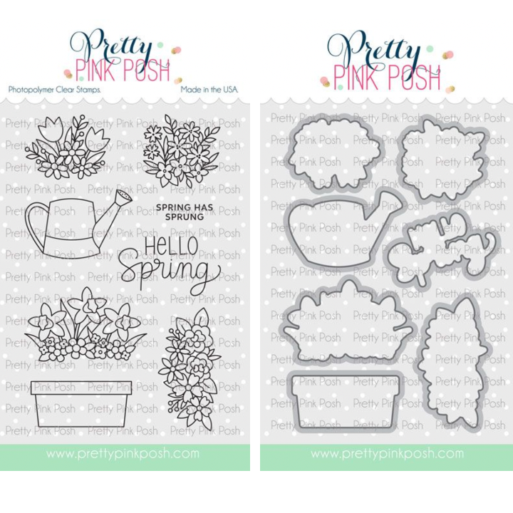 Pretty Pink Posh Spring Blooms Clear Stamp and Die Set