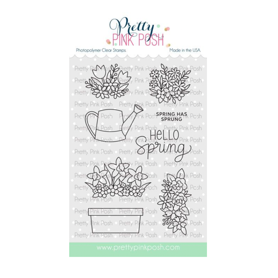Pretty Pink Posh Spring Blooms Clear Stamp and Die Set image 1
