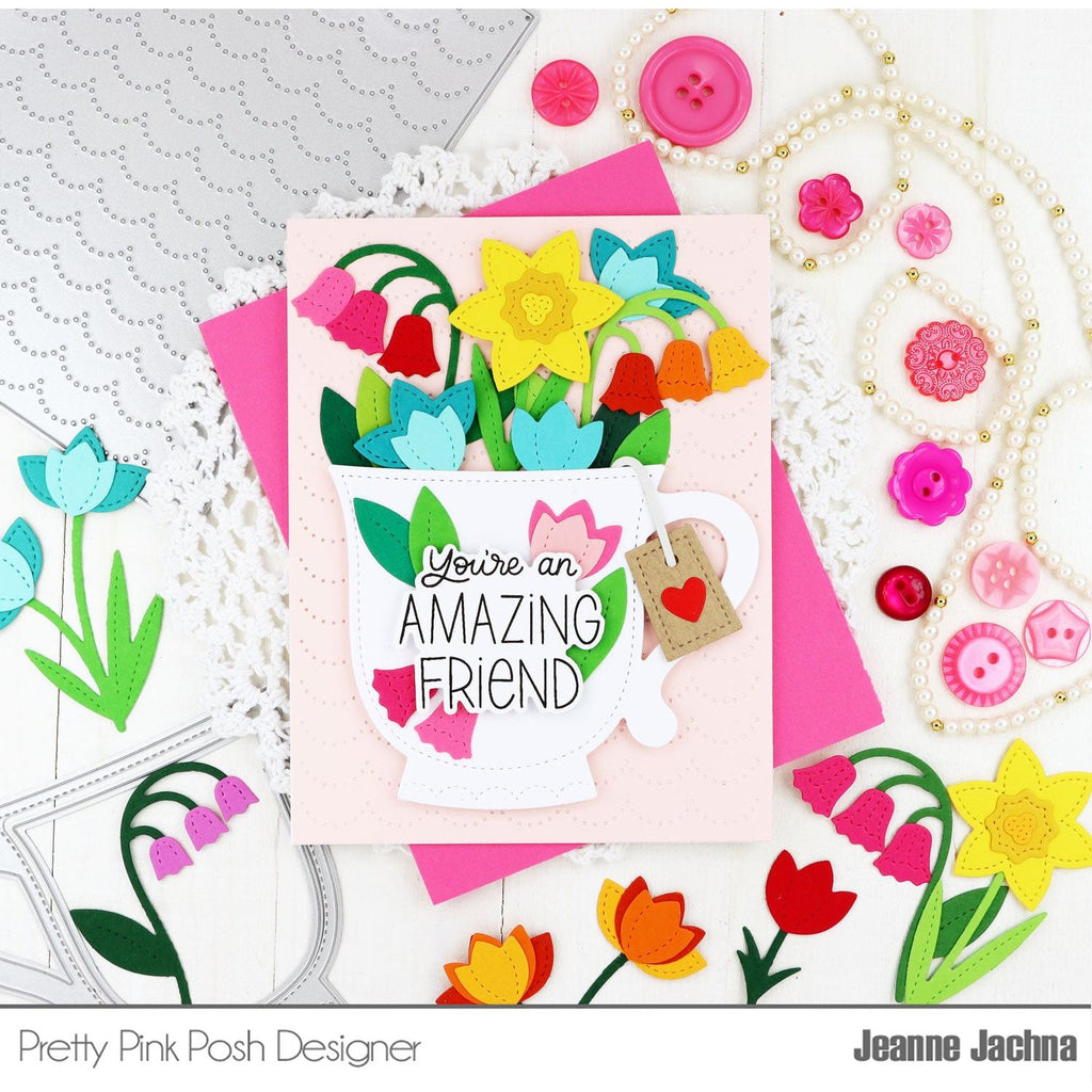 Pretty Pink Posh Spring Floral Dies teacup