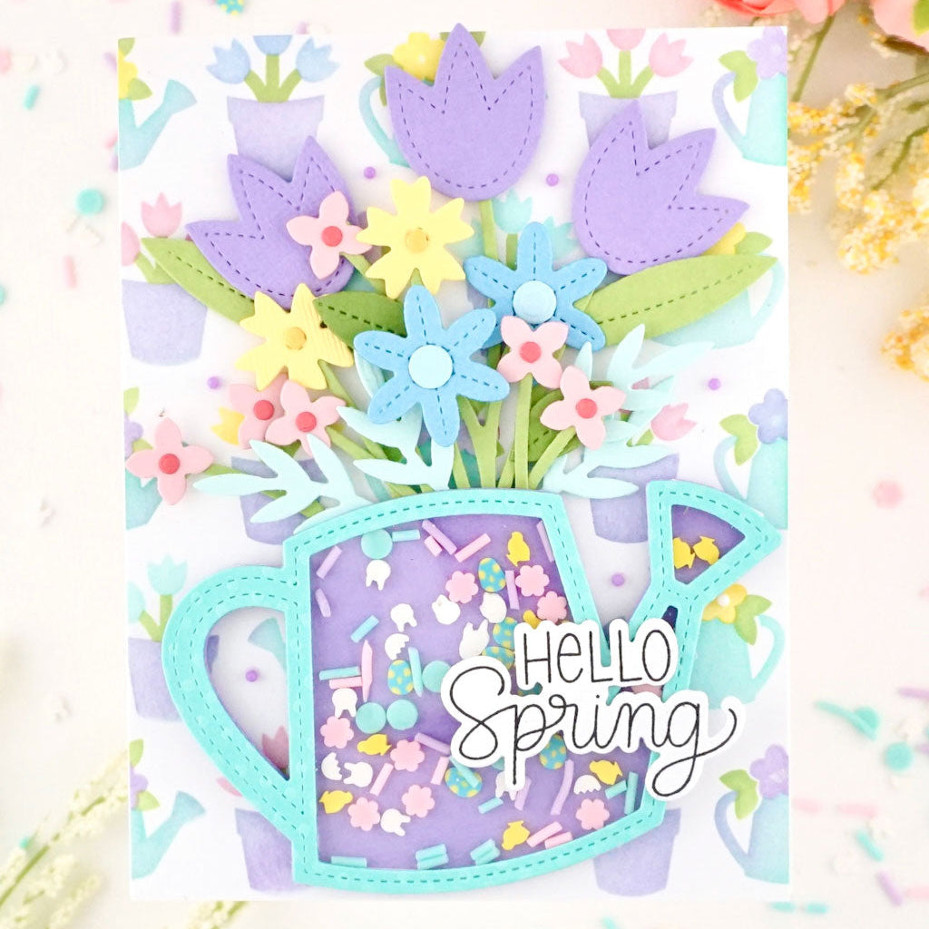 Pretty Pink Posh Springtime Bunny Clay Confetti tulips and daisies