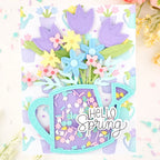 Pretty Pink Posh Springtime Bunny Clay Confetti tulips and daisies