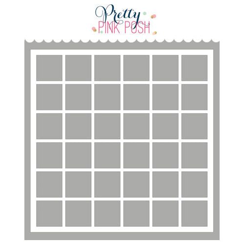 Pretty Pink Posh Square Grid Stencil