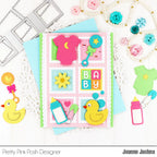 Pretty Pink Posh Stacked Squares Dies baby