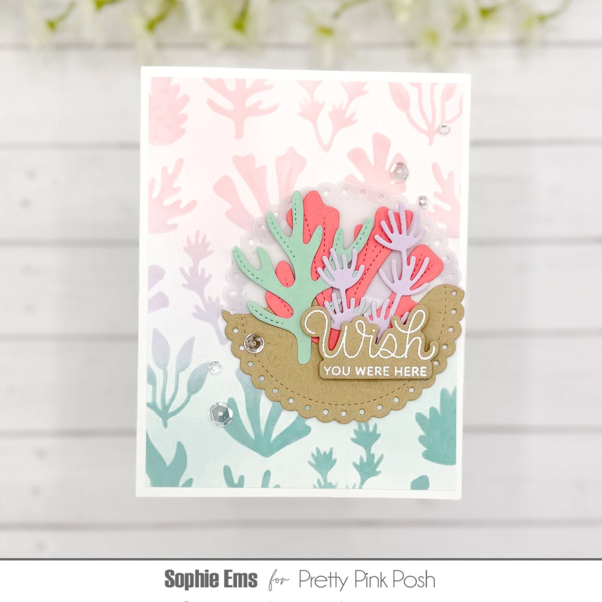 Pretty Pink Posh Stitched Coral Dies miss you
