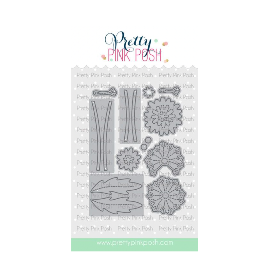 Pretty Pink Posh Stitched Dandelions Dies