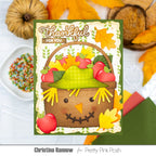 Pretty Pink Posh Stitched Leaves Dies thankful for you basket card
