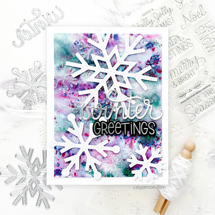 Pretty Pink Posh Stitched Snowflakes Dies watercolor | color-code:ALT01