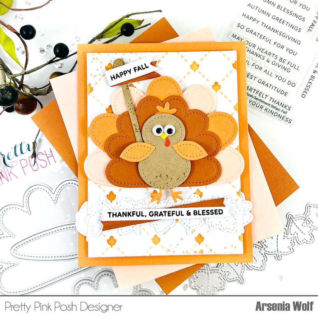 Pretty Pink Posh Stitched Turkey Dies blessed