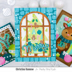 Pretty Pink Posh Stitched Windows 2 Dies merry and bright card