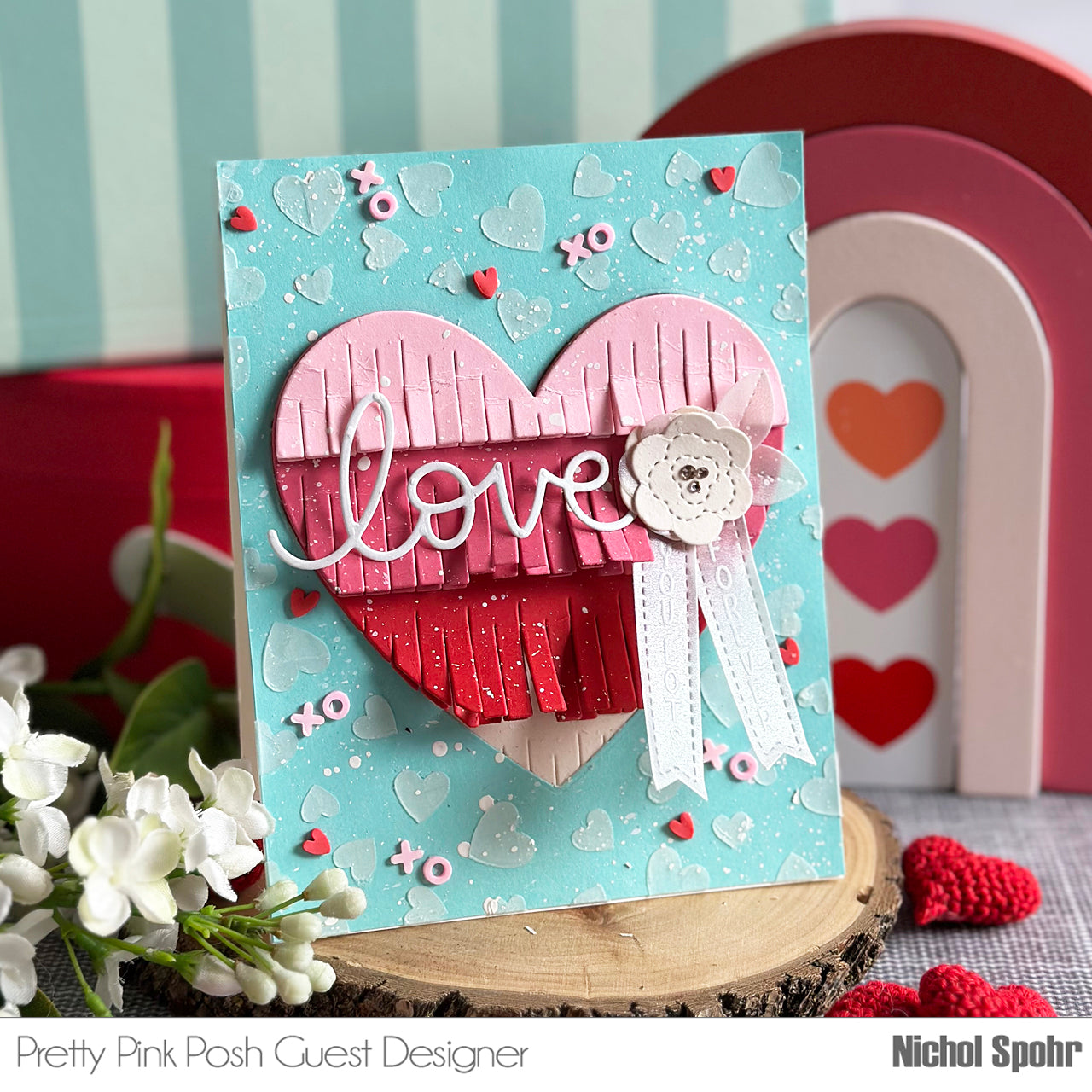 Pretty Pink Posh Strawberry Valentine Clay Confetti fringe | color-code:ALT02