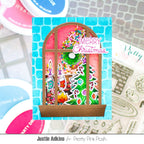 Pretty Pink Posh Sugar Cookie Shaker Beads christmas tree scene card
