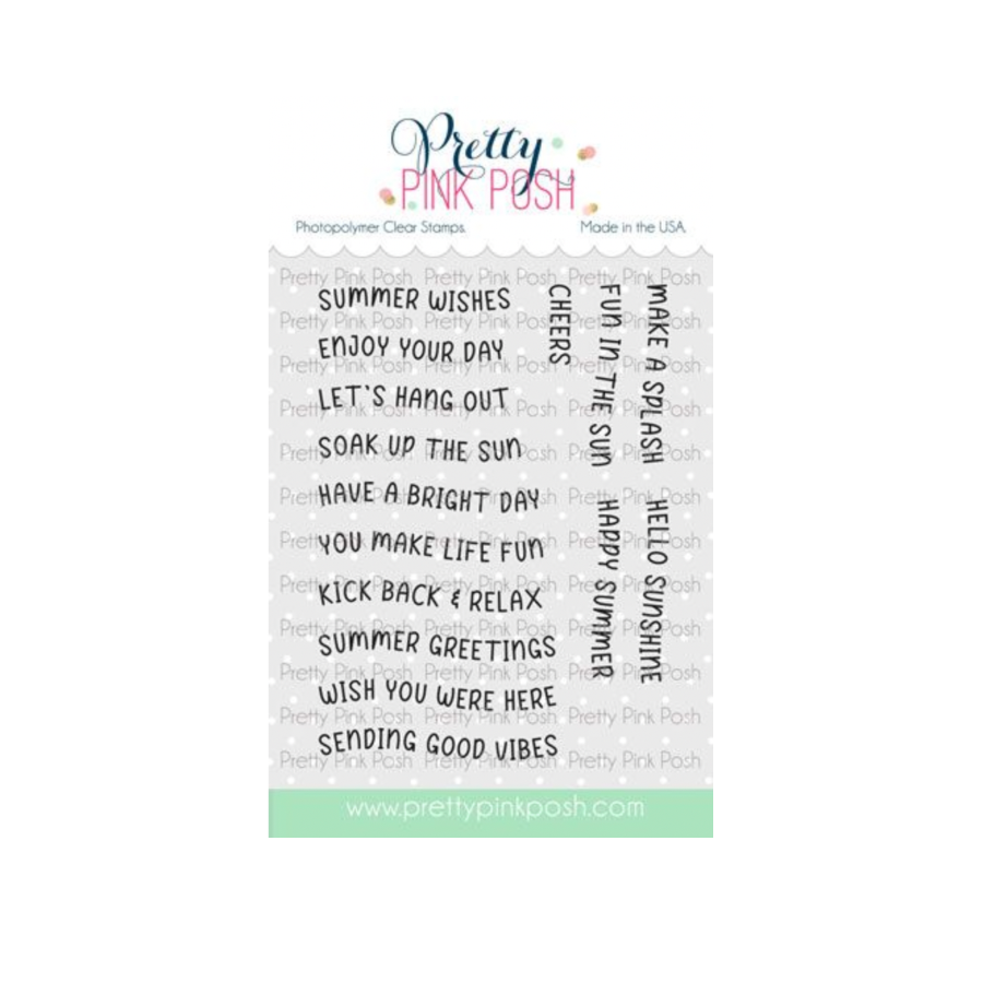 Pretty Pink Posh Summer Banner Greetings Clear Stamps