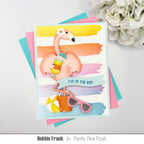 Pretty Pink Posh Summer Holder Additions Dies beachball bucket sunglasses stripes drink flamingo flower fun in the sun card
