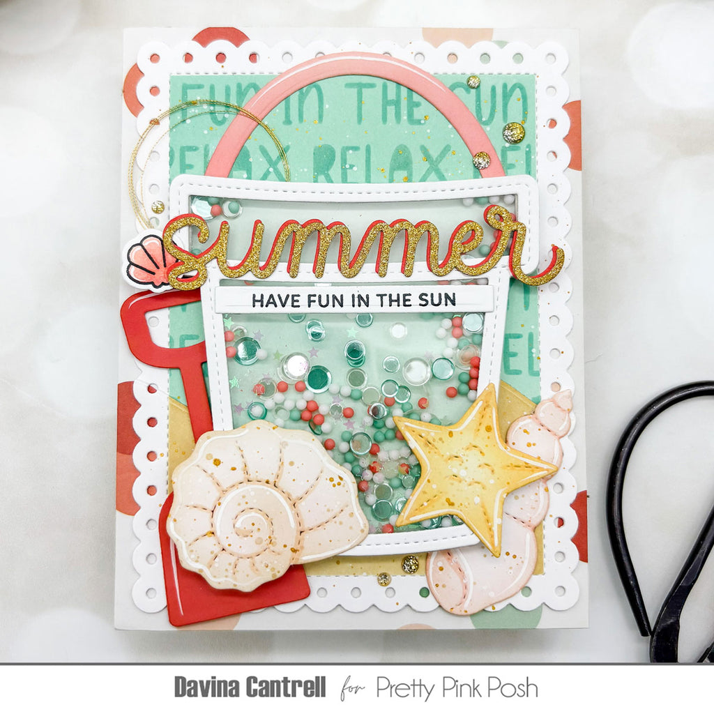 Pretty Pink Posh Summer Script Die bucket