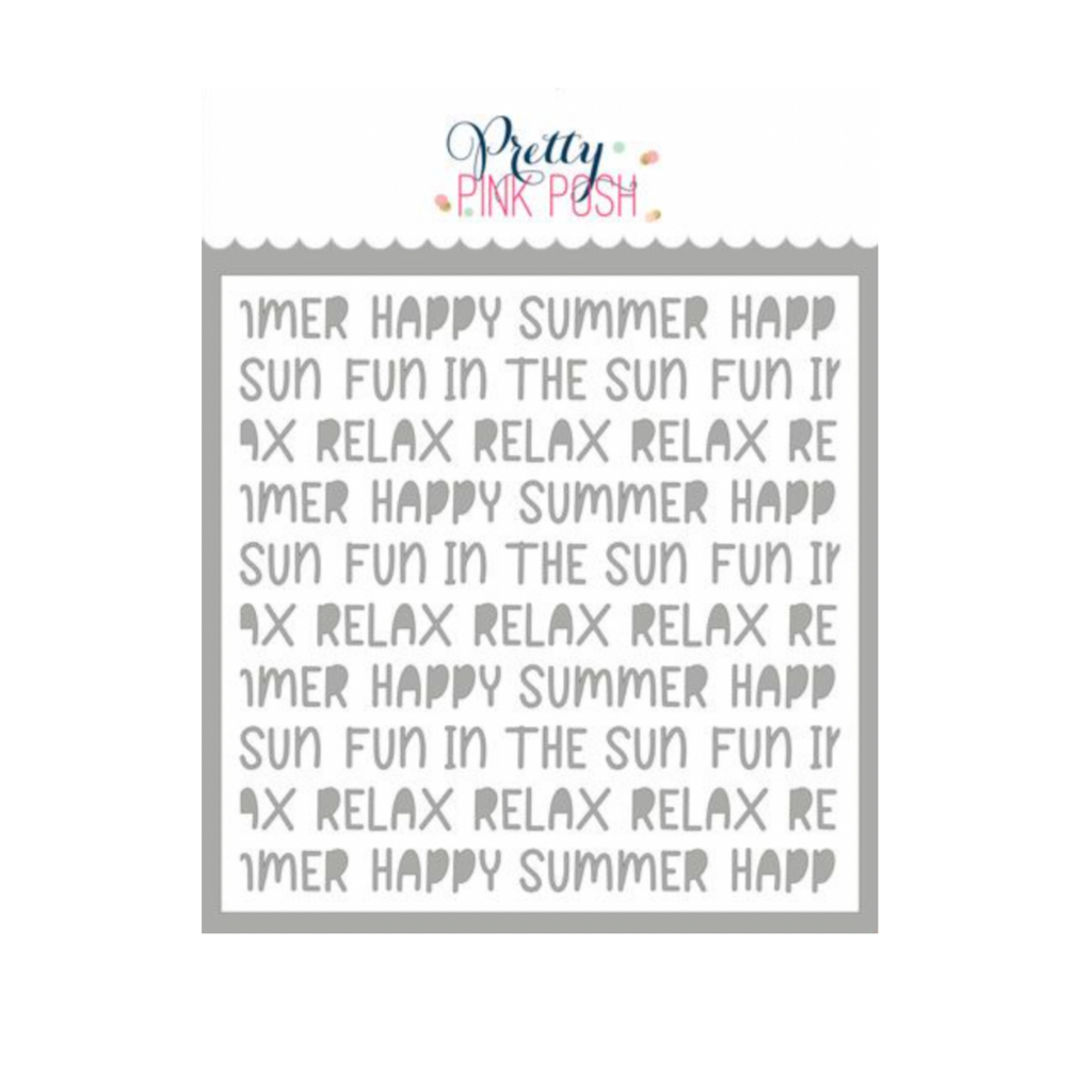 Pretty Pink Posh Summer Words Stencil