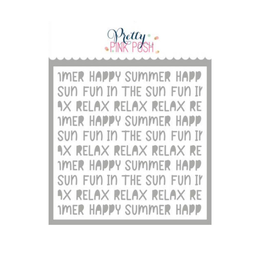 Pretty Pink Posh Summer Words Stencil