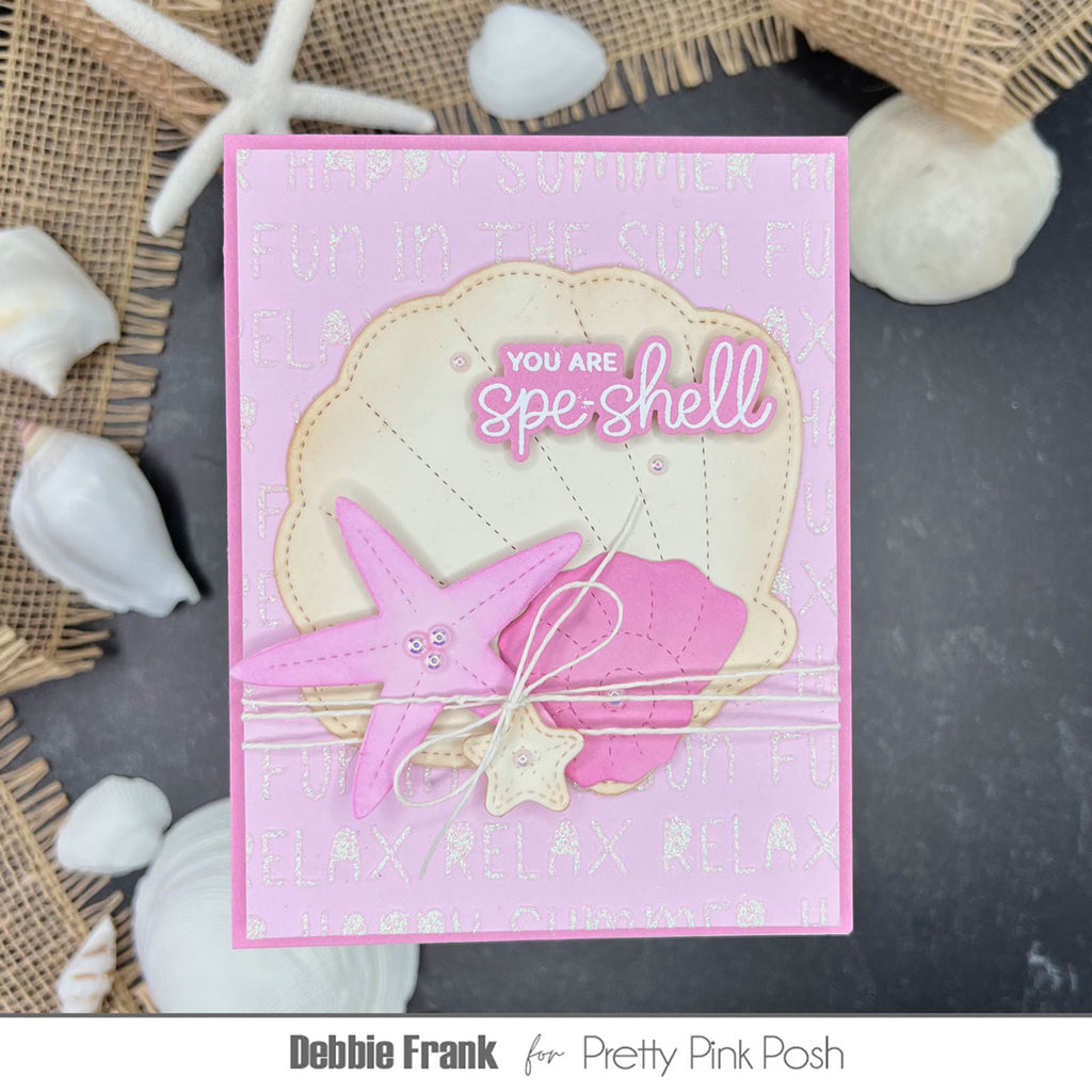 Pretty Pink Posh Summer Words Stencil pink