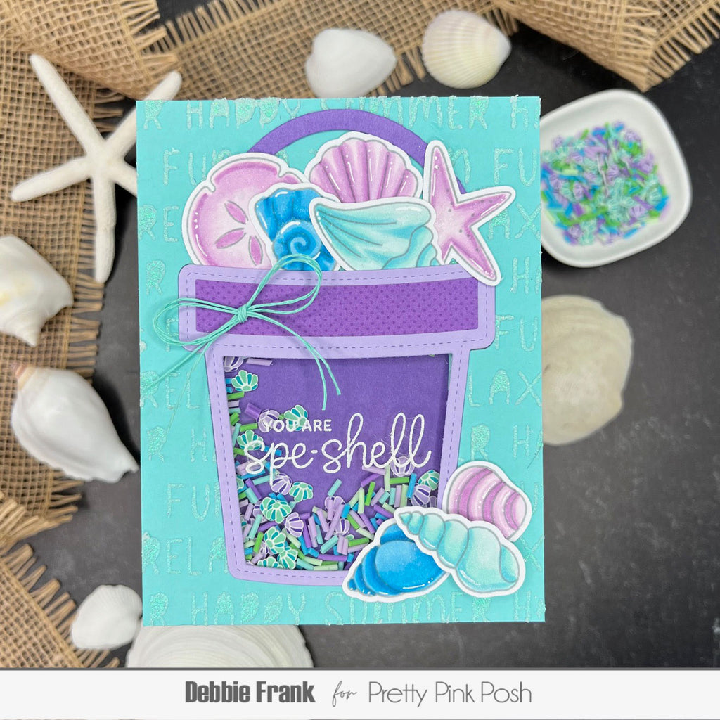 Pretty Pink Posh Summer Words Stencil purple
