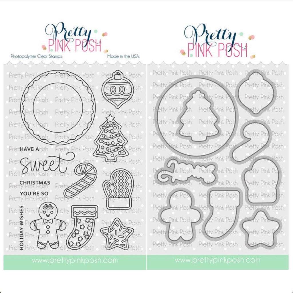 Pretty Pink Posh Sweet Christmas Cookies Clear Stamp and Die Set