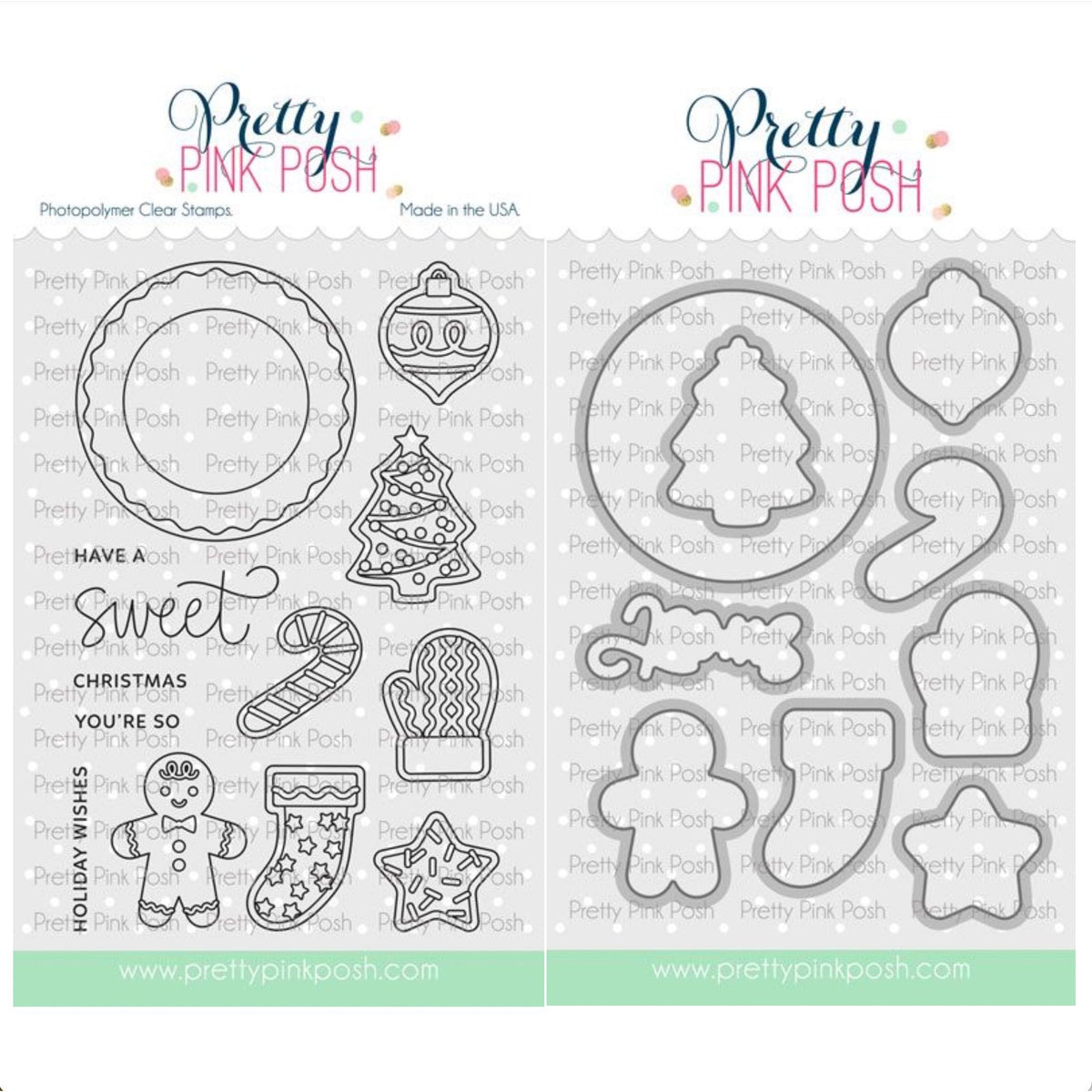 Pretty Pink Posh Sweet Christmas Cookies Clear Stamp and Die Set