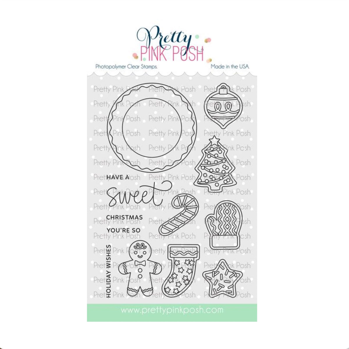 Pretty Pink Posh Sweet Christmas Cookies Clear Stamp and Die Set product image 1