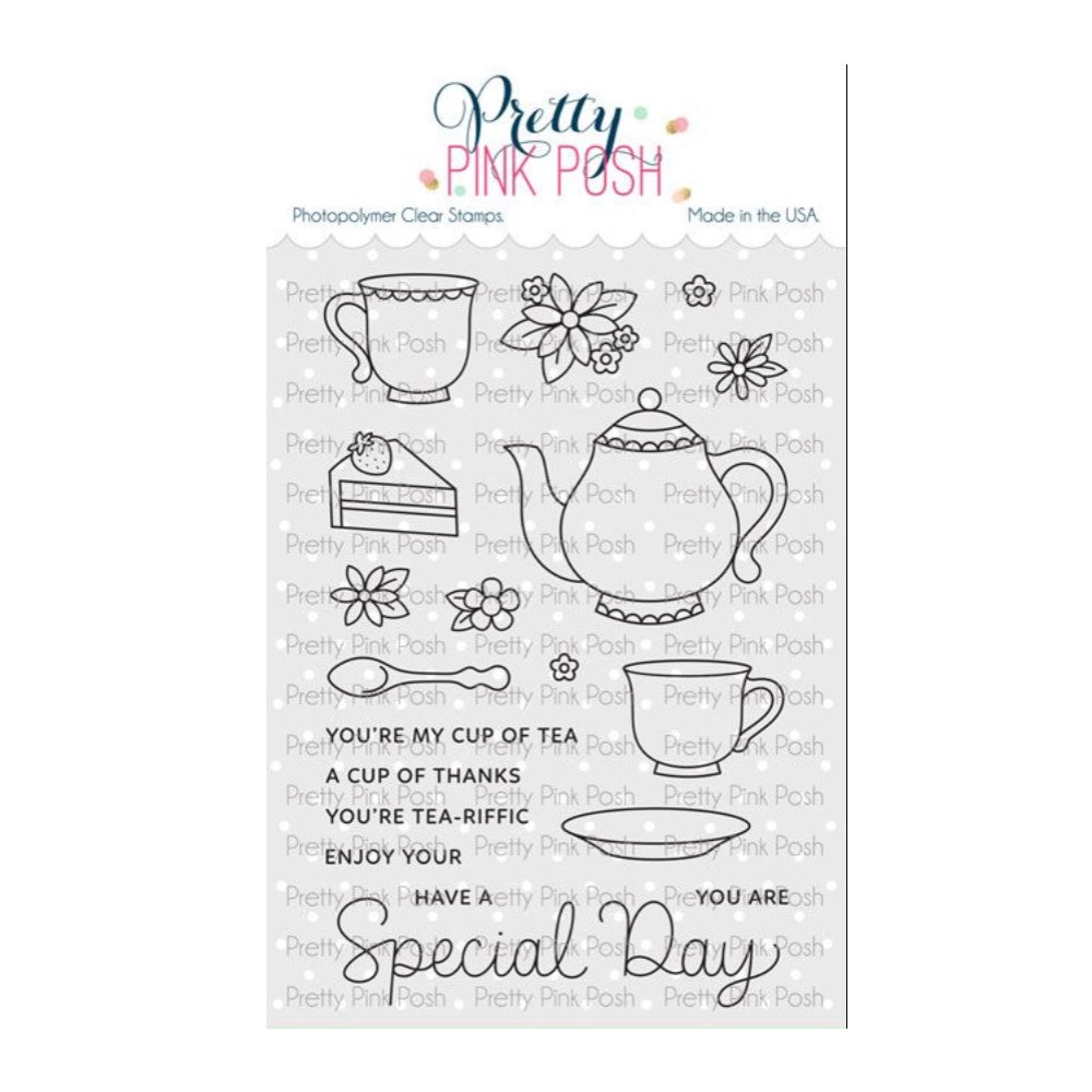 Pretty Pink Posh Tea Time Clear Stamps