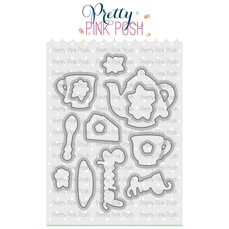 Pretty Pink Posh  Tea Time Clear Stamp and Die Set product image 2
