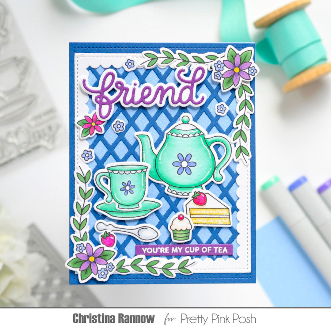 Pretty Pink Posh Tea Time Clear Stamps friend