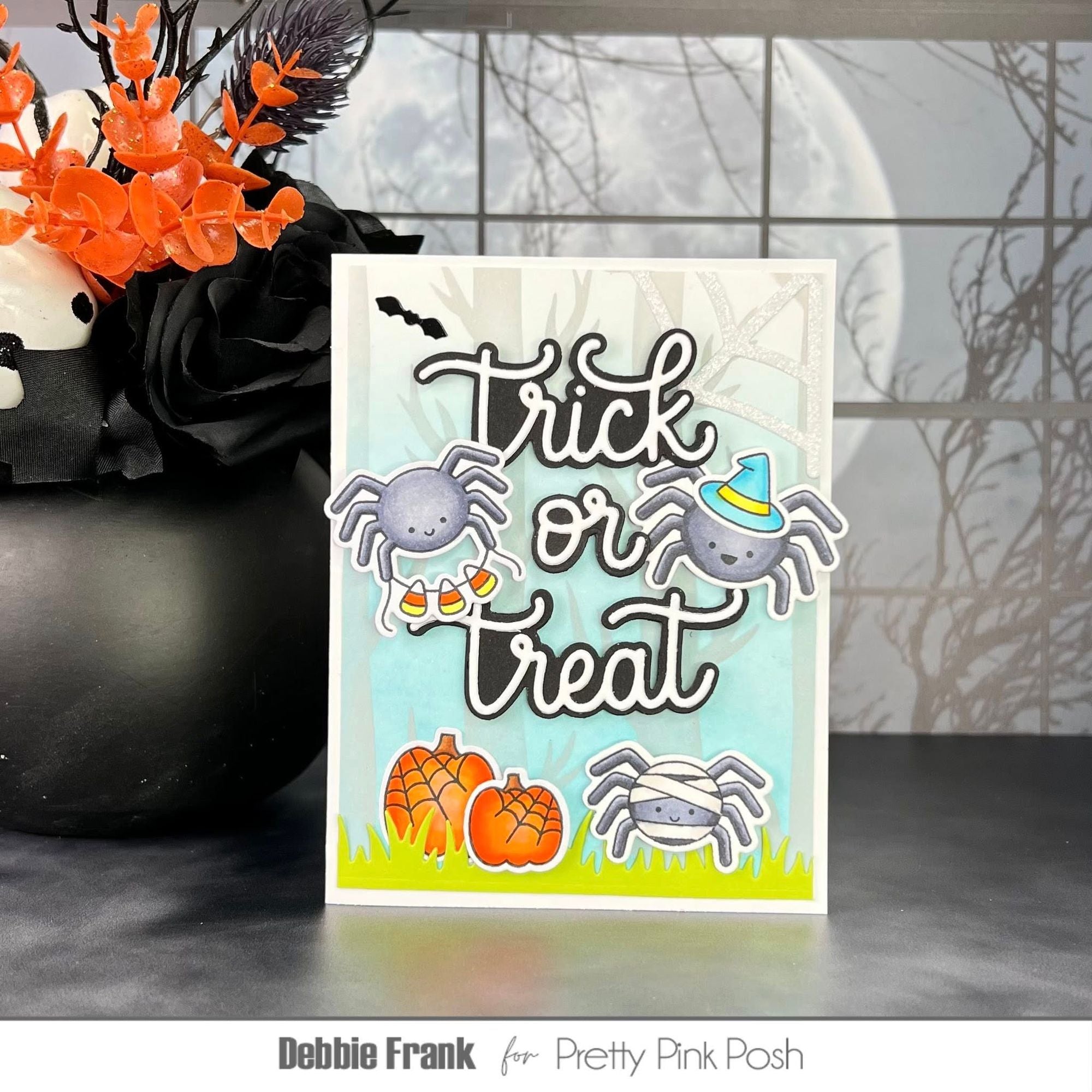 Pretty Pink Posh Trick or Treat Shadow Dies spiders