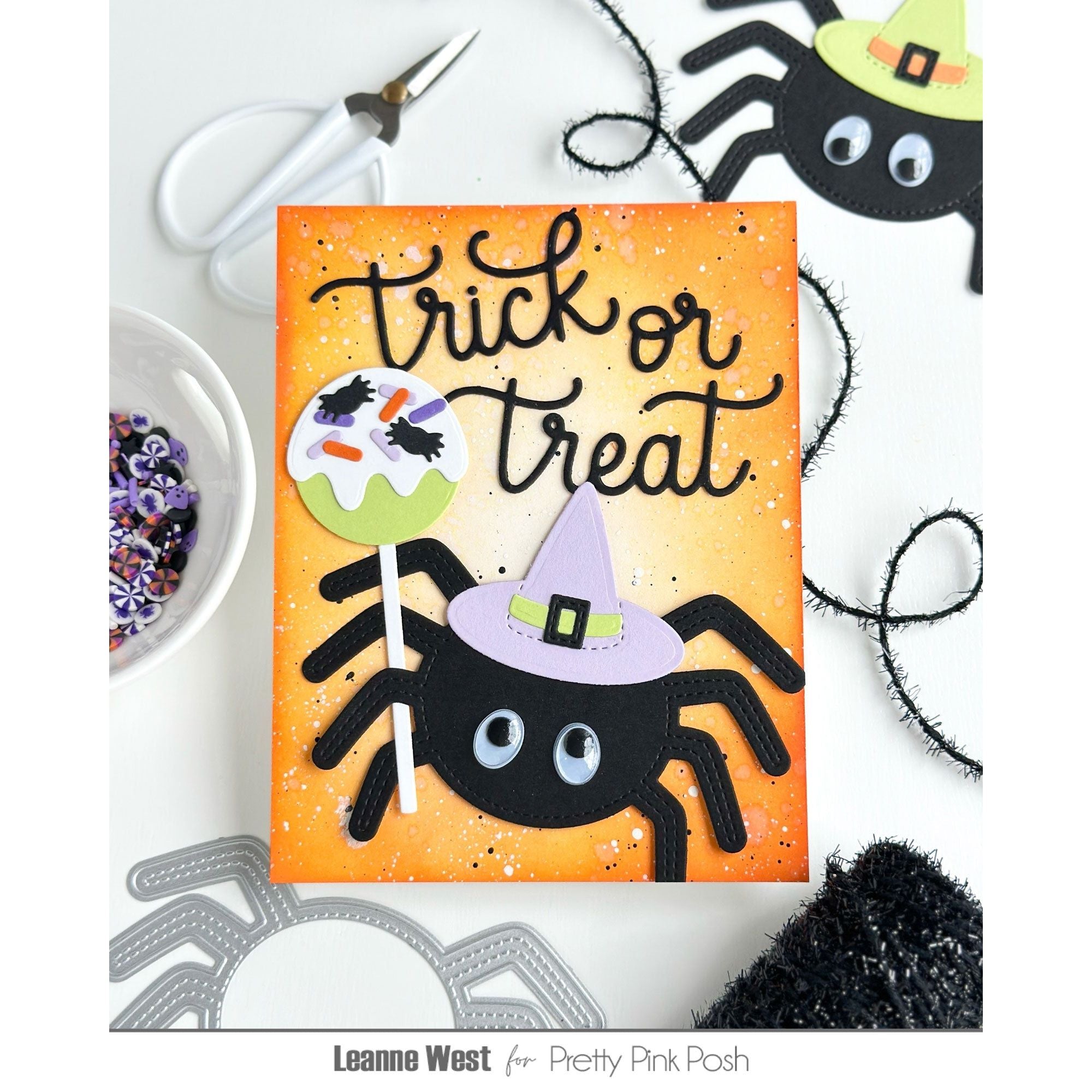 Pretty Pink Posh Trick or Treat Shadow Dies sucker