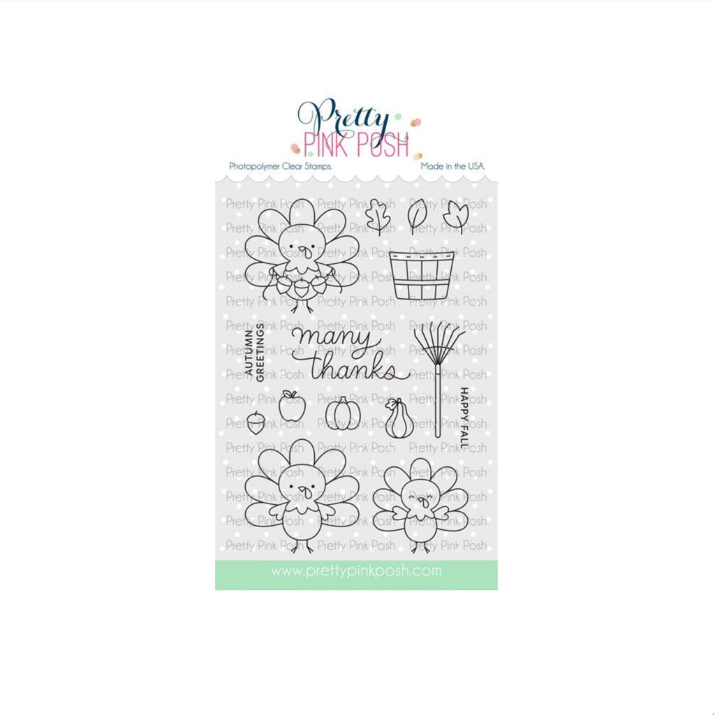 Pretty Pink Posh Turkey Friends Clear Stamps