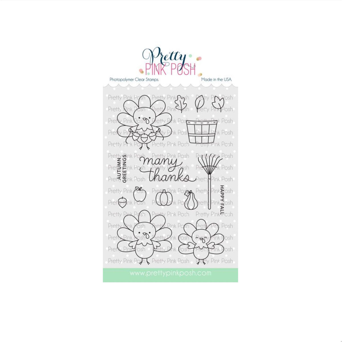 Pretty Pink Posh Turkey Friends Clear Stamps